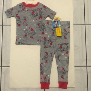 Mickey Mouse Unisex Toddler Cotton Pajama Set, 2-Piece 3T, New with tags